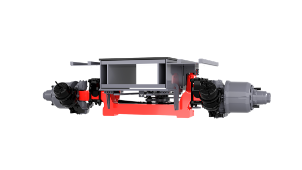 Knuckle steering with cranked axles